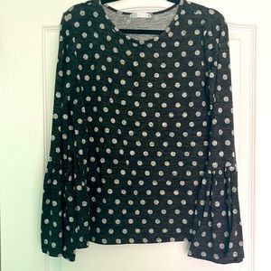 Gray Ruffle Sleeve Top